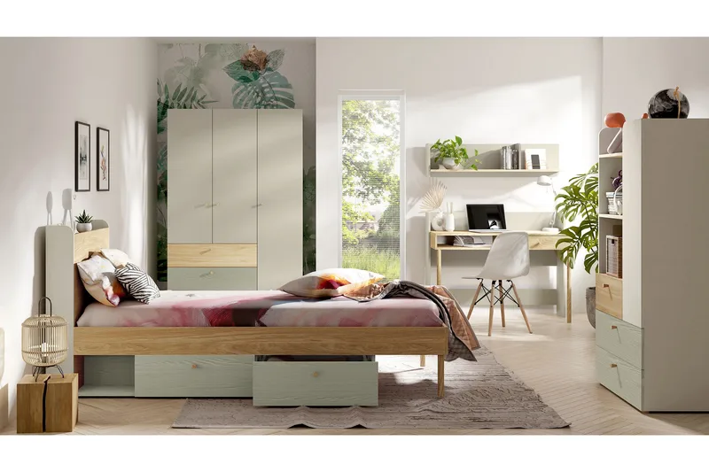 Buhan Huonekalusetti Makuuhuoneeseen - Beige / Ruskea - Huonekalut - Kalustesetit - Makuuhuoneen kalustesetit