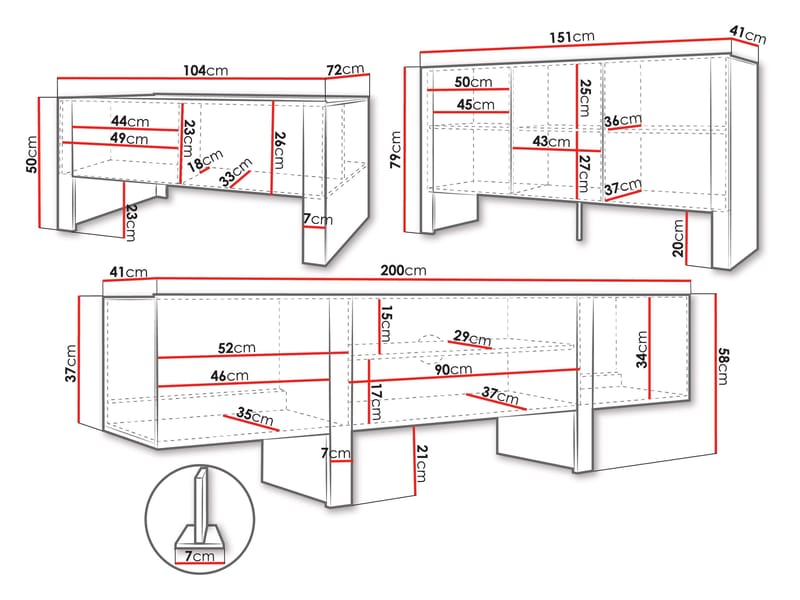 Calvenn Olohuoneen Kalustesetti - Huonekalut - Kalustesetit - Keittiön kalustesetit