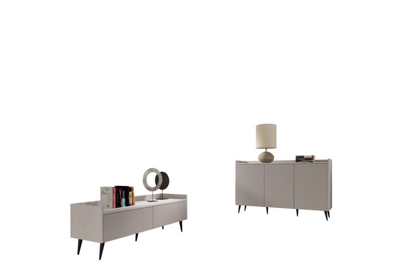 Chiku Huonekalusetti Olohuoneeseen - Beige - Huonekalut - Kalustesetit - Olohuoneen kalustesetit