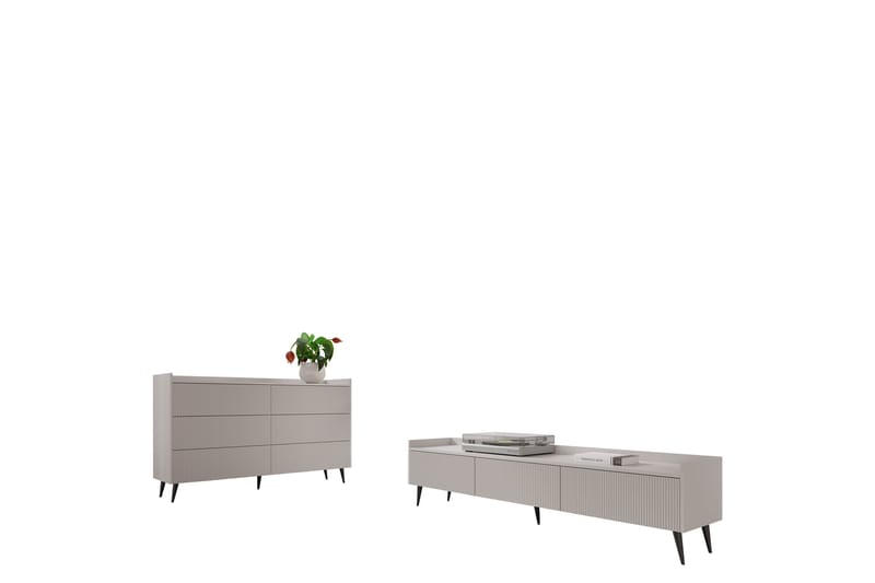 Chiku Huonekalusetti Olohuoneeseen - Beige - Huonekalut - Kalustesetit - Olohuoneen kalustesetit