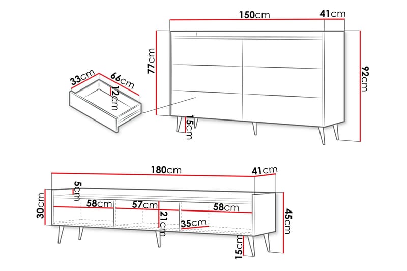 Chiku Huonekalusetti Olohuoneeseen - Beige - Huonekalut - Kalustesetit - Olohuoneen kalustesetit