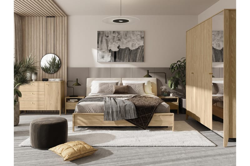 Cocorna-Huonekalusetti Makuuhuoneeseen - Beige - Huonekalut - Kalustesetit - Makuuhuoneen kalustesetit