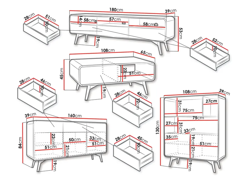 Corvan Olohuoneen Kalustesetti - Huonekalut - Kalustesetit - Olohuoneen kalustesetit