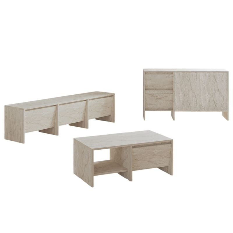 Crala olohuonekalustesetti 160x40x35 cm - Travertiini - Huonekalut - Kalustesetit - Olohuoneen kalustesetit