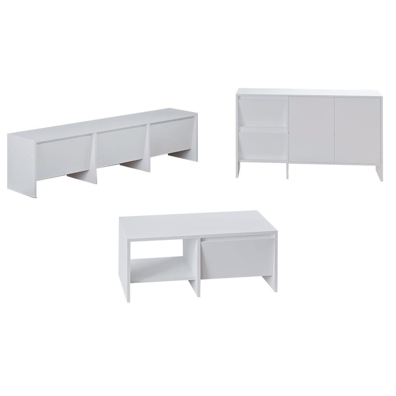 Crala olohuonekalustesetti 160x40x35 cm - Valkoinen - Huonekalut - Kalustesetit - Olohuoneen kalustesetit