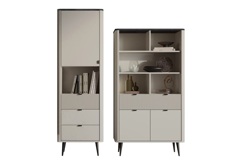 Cucina-Huonekalusetti Olohuoneeseen, Beige/Harmaa