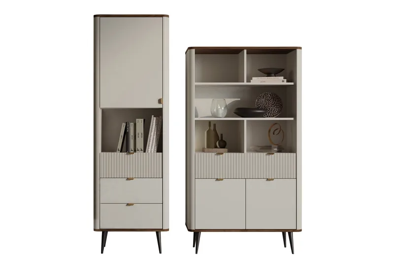 Cucina-Huonekalusetti Olohuoneeseen, Beige/Ruskea