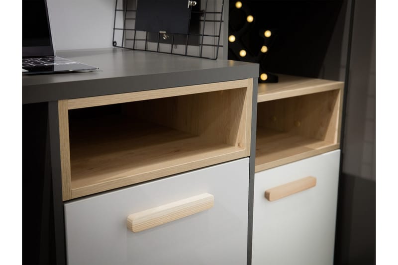 Dekona Kalustesetti Makuuhuoneeseen - Harmaa/Valkoinen - Huonekalut - Kalustesetit - Makuuhuoneen kalustesetit