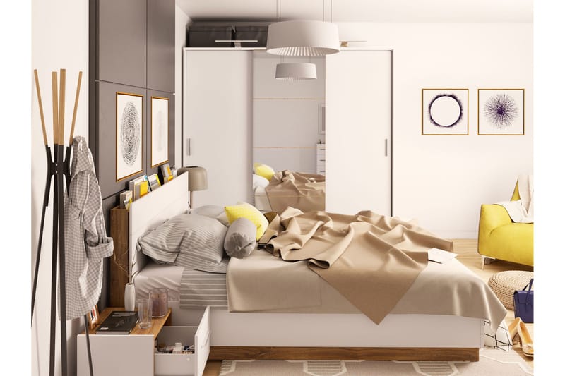 Dentrona-Huonekalusetti Makuuhuoneeseen - Beige/Harmaa - Huonekalut - Kalustesetit - Makuuhuoneen kalustesetit