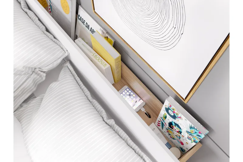 Dentrona-Huonekalusetti Makuuhuoneeseen - Valkoinen/Beige - Huonekalut - Kalustesetit - Makuuhuoneen kalustesetit