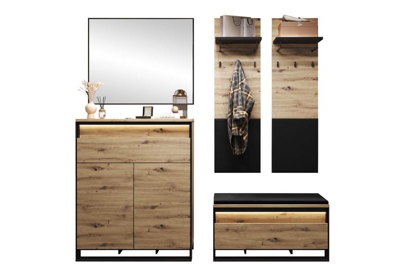 Dorana Hall Kalustesarja, Ruskea/Musta