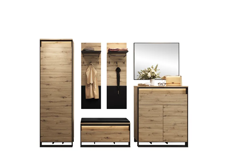 Dorana Hall Kalustesarja, Ruskea/Musta