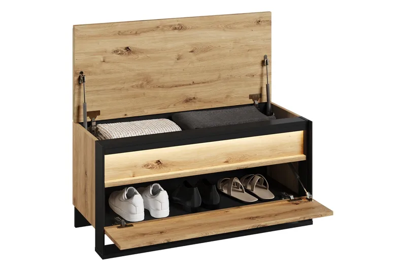 Dorana Hall Kalustesarja - Ruskea/Musta - Huonekalut - Kalustesetit - Eteisen kalustesetit