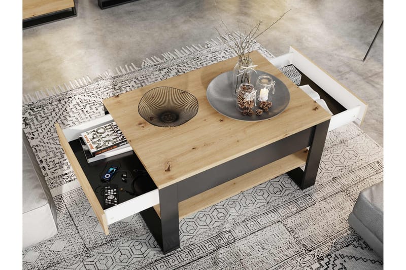 Dorana-Huonekalusetti Olohuoneeseen - Ruskea/Musta - Huonekalut - Kalustesetit - Olohuoneen kalustesetit