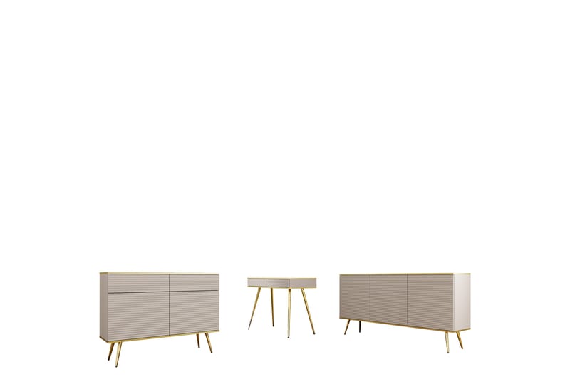 Edson Huonekalusetti Olohuoneeseen - Beige - Huonekalut - Kalustesetit - Olohuoneen kalustesetit
