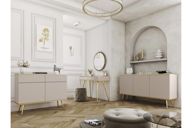 Edson Huonekalusetti Olohuoneeseen - Beige - Huonekalut - Kalustesetit - Olohuoneen kalustesetit