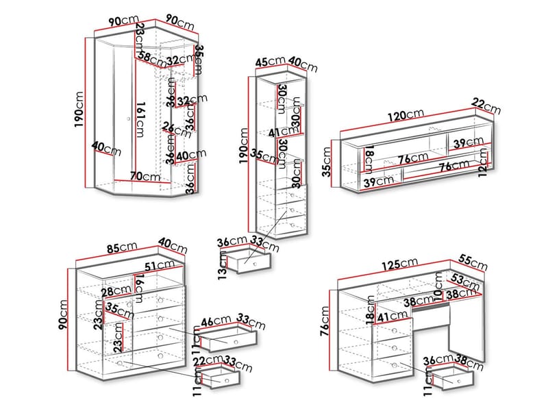 Elvaren Toimiston Kalustesetti - Huonekalut - Kalustesetit - Toimistokalustekokonaisuus
