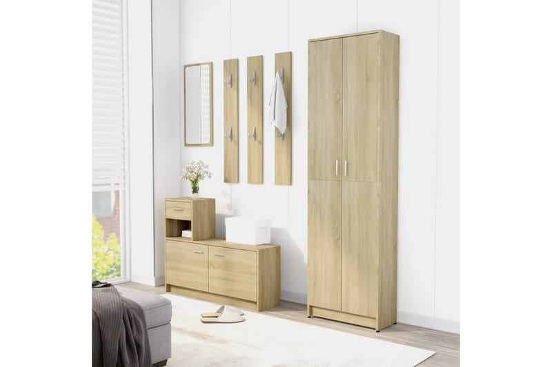Eteisen vaatekaappi Sonoma tammi 55x25x189 cm lastulevy - Ruskea - Huonekalut - Kalustesetit - Eteisen kalustesetit