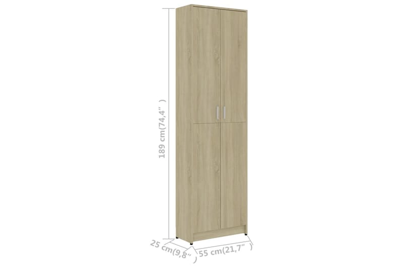 Eteisen vaatekaappi Sonoma tammi 55x25x189 cm lastulevy - Ruskea - Huonekalut - Kalustesetit - Eteisen kalustesetit