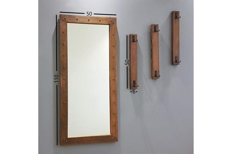 Eteiskaluste Kuiana 110 cm - Pähkinä - Huonekalut - Kalustesetit - Eteisen kalustesetit