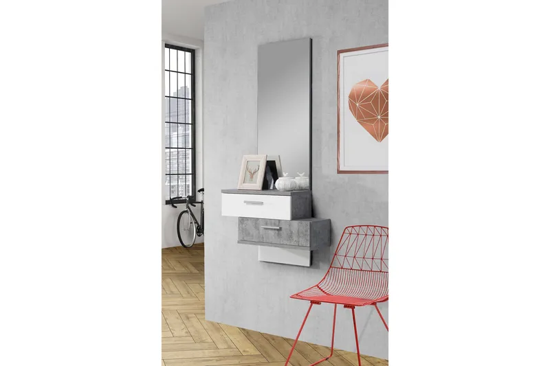 Eteiskaluste Muex 75x157 cm - Valkoinen - Huonekalut - Kalustesetit - Eteisen kalustesetit