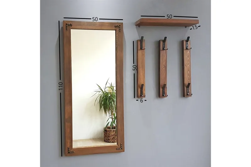 Eteiskaluste Roansgreen 3 cm - Pähkinä - Huonekalut - Kalustesetit - Eteisen kalustesetit