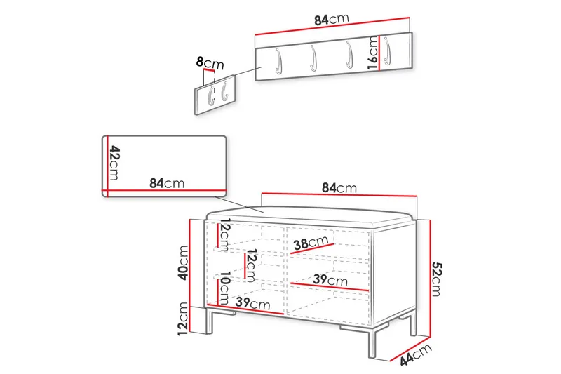 Eteiskaluste - Huonekalut - Kalustesetit - Eteisen kalustesetit
