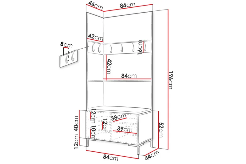 Eteiskaluste - Huonekalut - Kalustesetit - Eteisen kalustesetit