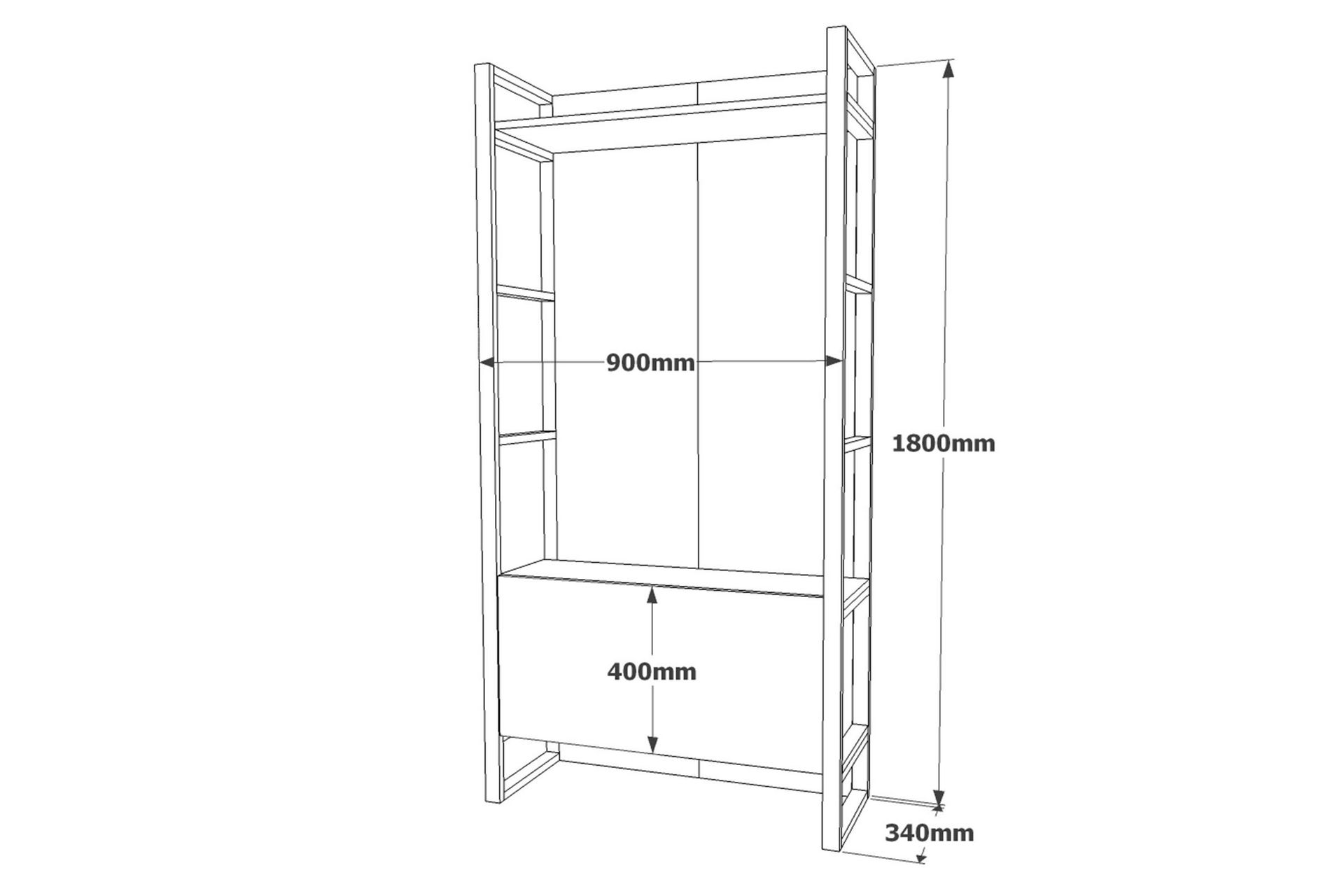 Eteiskalustepaketti Challinder 34x90 cm Tupla Oikea - Luonnonväri - Huonekalut - Kalustesetit - Eteisen kalustesetit