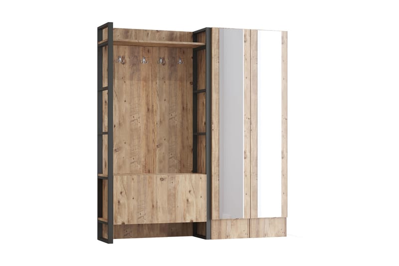 Eteiskalustepaketti Challinder 34x90 cm Tupla Oikea - Luonnonväri - Huonekalut - Kalustesetit - Eteisen kalustesetit