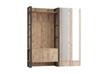 Eteiskalustepaketti Challinder 34x90 cm Tupla Oikea - Luonnonväri - Huonekalut - Kalustesetit - Eteisen kalustesetit