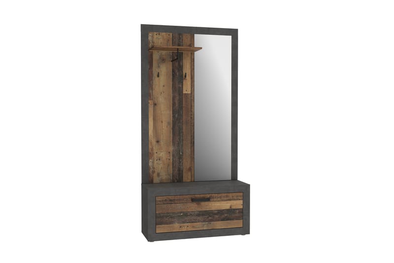 Eteiskalustepaketti Dagopol 34x94 cm - Ruskea/Harmaa - Huonekalut - Kalustesetit - Eteisen kalustesetit
