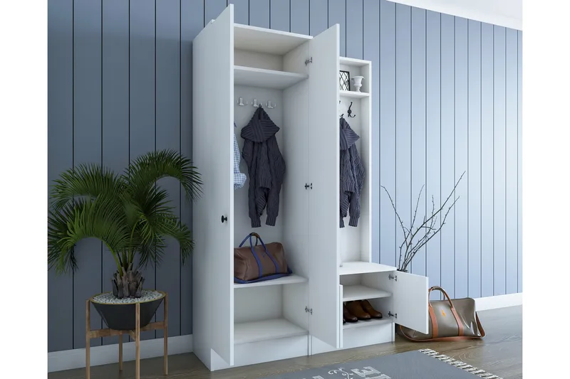 Eteiskalustepaketti Gunnilvallen - Valkoinen - Huonekalut - Kalustesetit - Eteisen kalustesetit