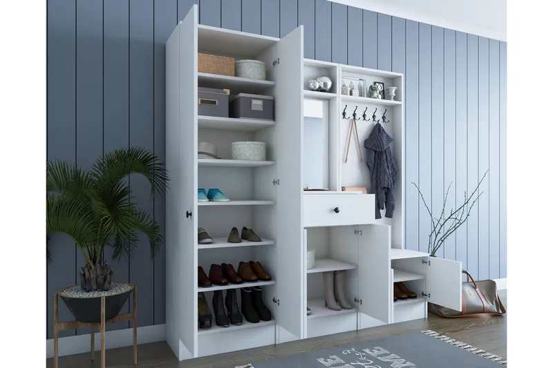 Eteiskalustepaketti Gunnilvallen - Valkoinen - Huonekalut - Kalustesetit - Eteisen kalustesetit