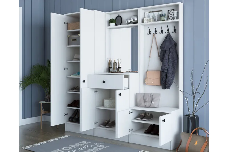 Eteiskalustepaketti Gunnilvallen - Valkoinen - Huonekalut - Kalustesetit - Eteisen kalustesetit
