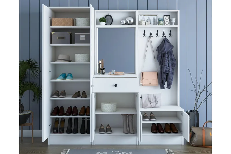 Eteiskalustepaketti Gunnilvallen - Valkoinen - Huonekalut - Kalustesetit - Eteisen kalustesetit