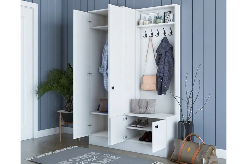 Eteiskalustepaketti Gunnilvallen - Valkoinen - Huonekalut - Kalustesetit - Eteisen kalustesetit