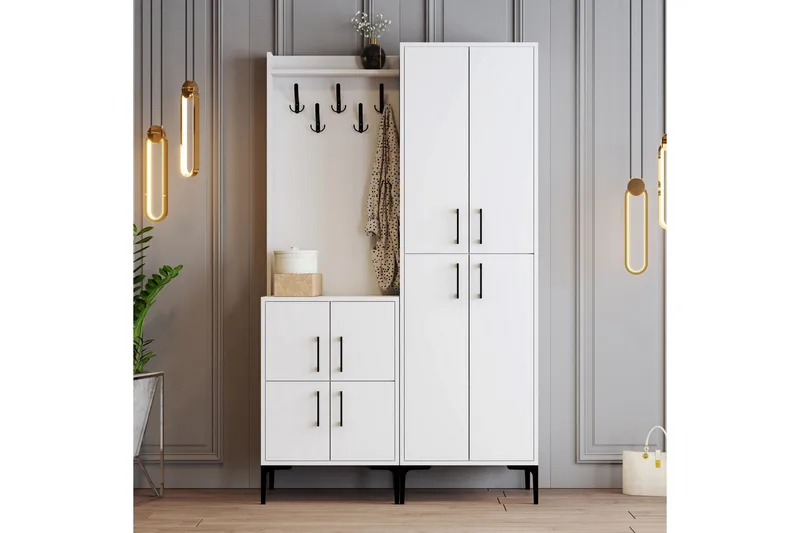 Eteiskalustepaketti Kotzen 35x120 cm - Valkoinen - Huonekalut - Kalustesetit - Eteisen kalustesetit