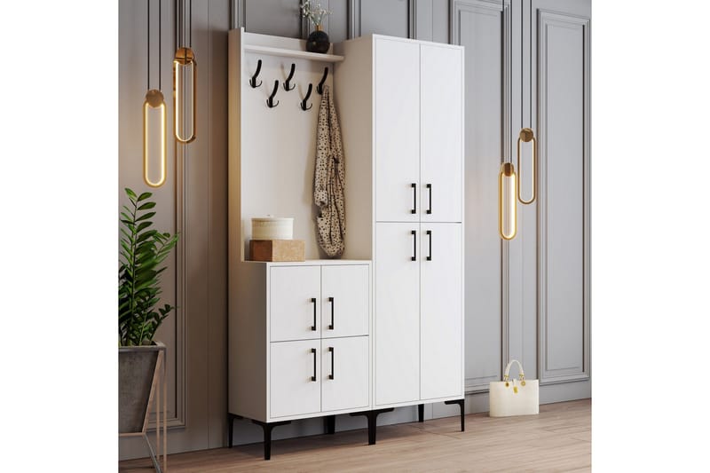 Eteiskalustepaketti Kotzen 35x120 cm - Valkoinen - Huonekalut - Kalustesetit - Eteisen kalustesetit