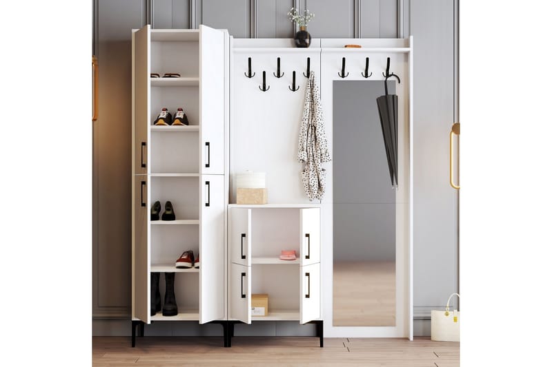 Eteiskalustepaketti Kotzen 35x180 cm - Valkoinen - Huonekalut - Kalustesetit - Eteisen kalustesetit