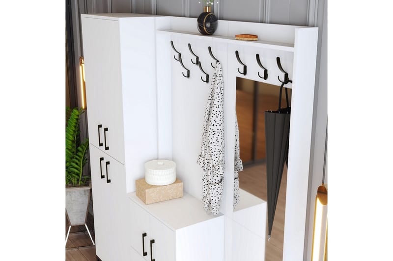 Eteiskalustepaketti Kotzen 35x180 cm - Valkoinen - Huonekalut - Kalustesetit - Eteisen kalustesetit