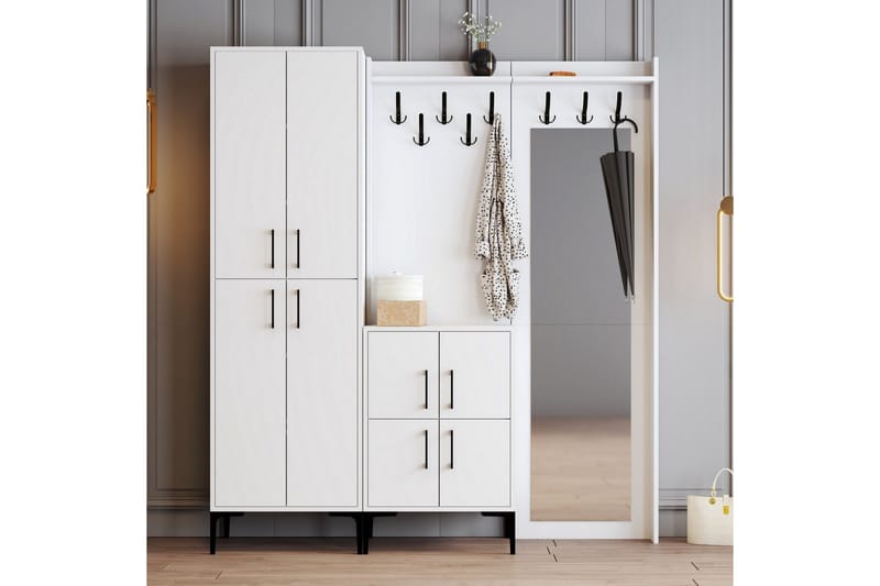 Eteiskalustepaketti Kotzen 35x180 cm - Valkoinen - Huonekalut - Kalustesetit - Eteisen kalustesetit