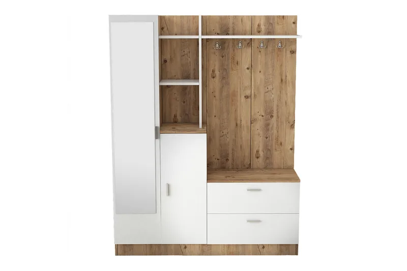 Eteiskalustepaketti Medleys 37x140 cm, Luonnonväri/Valkoinen