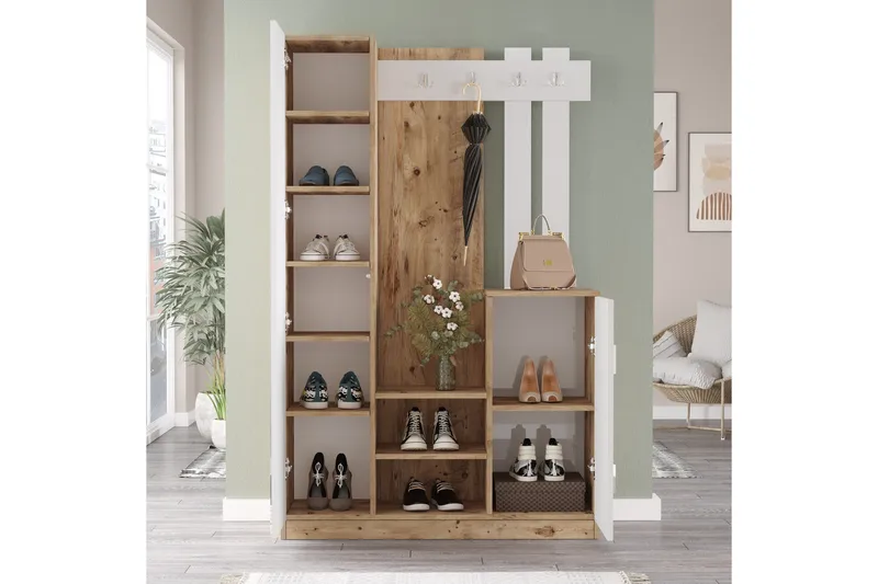 Eteiskalustepaketti Medleys 38x114 cm - Luonnonväri/Valkoinen - Huonekalut - Kalustesetit - Eteisen kalustesetit