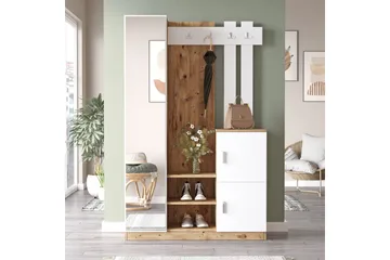 Eteiskalustepaketti Medleys 38x114 cm - Luonnonväri/Valkoinen - Huonekalut - Kalustesetit - Eteisen kalustesetit