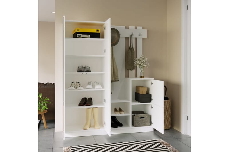 Eteiskalustepaketti Medleys 38x147 cm - Valkoinen - Huonekalut - Kalustesetit - Eteisen kalustesetit