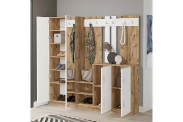 Eteiskalustepaketti Medleys 38x187 cm - Luonnonväri/Valkoinen - Huonekalut - Kalustesetit - Eteisen kalustesetit