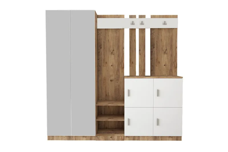 Eteiskalustepaketti Medleys 38x187 cm - Luonnonväri/Valkoinen - Huonekalut - Kalustesetit - Eteisen kalustesetit