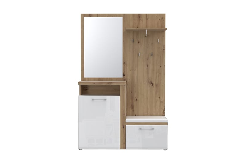 Eteiskalustepaketti Terkirdag 44x129 cm - Valkoinen/Ruskea - Huonekalut - Kalustesetit - Eteisen kalustesetit