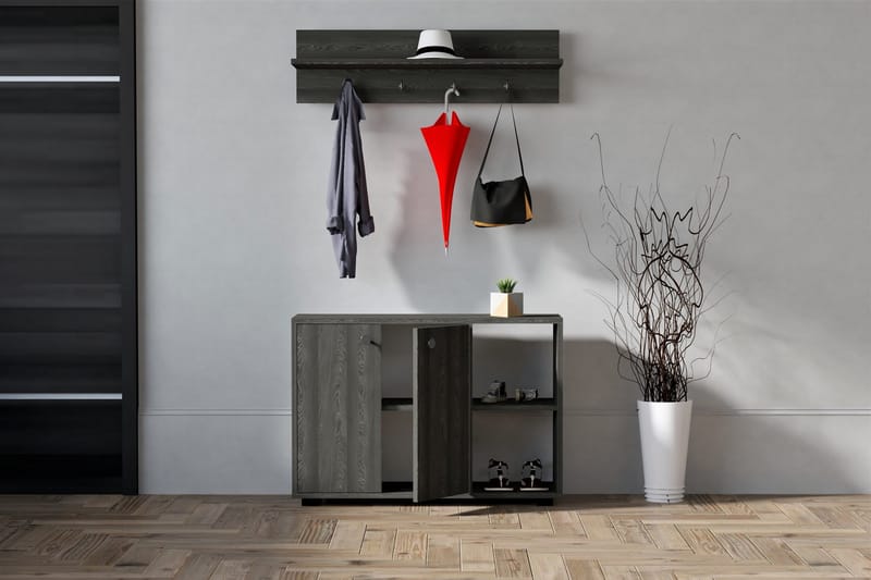 Eteiskalustepaketti Tommelu 30x90 cm - Antrasiitti - Huonekalut - Kalustesetit - Eteisen kalustesetit